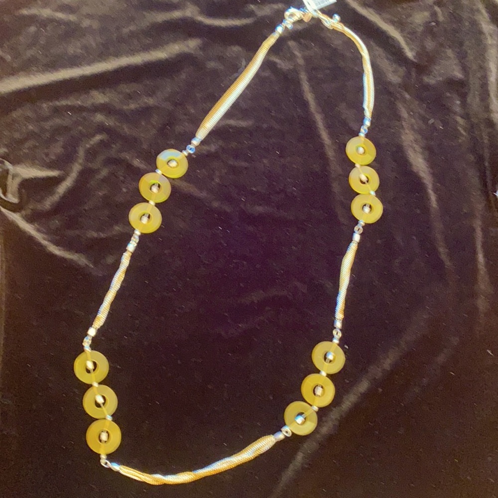 Chico’s Gold/silver/Yellow Calico Necklace Brand New